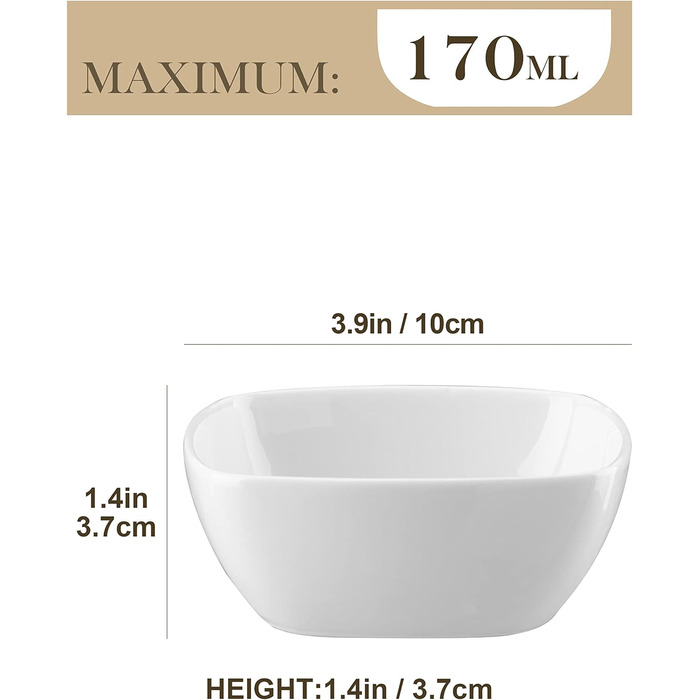 Серія Ramekin.Dish, 12 шт. Порцелянові білі десертні миски, маленькі миски для подачі, для соусу, занурення, суфле, пудингу, безпе