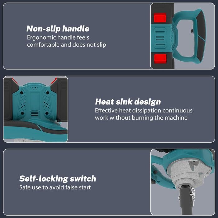 Акумуляторний ґрунтобур для Makita 18V, 1200W безщітковий двигун, для буріння отворів діаметром до 350мм (ґрунт, лід), для встановлення парканів, саду та фундаментів, мішалка для розчину. Постачається без зарядного пристрою та бура (без акумулятора).