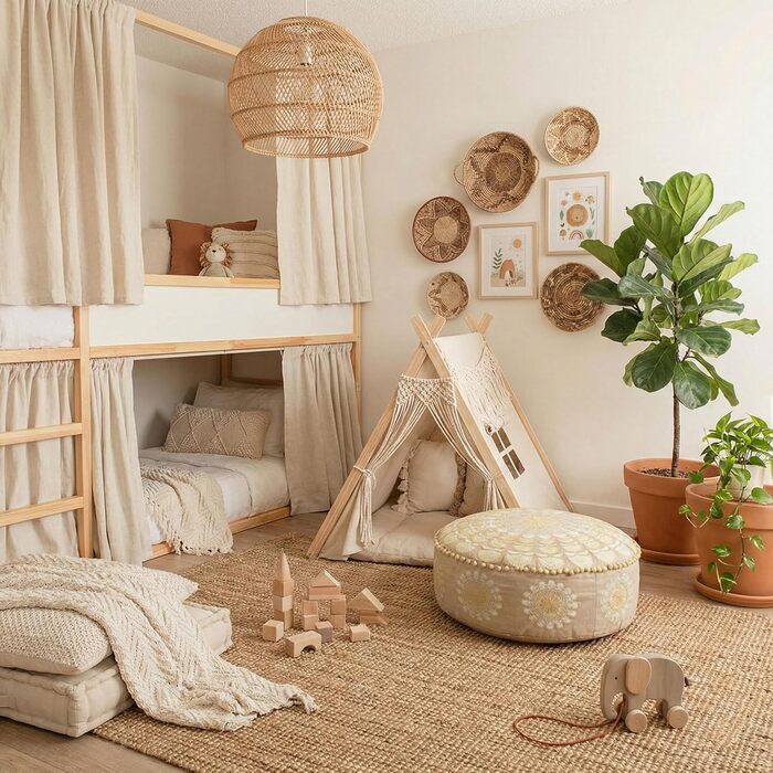 Кругла підлогова подушка Mandala Life ART XXL з помпонами, бежева, великий пуф/табурет, подушка для сидіння в стилі бохо, розкішна з художнім декором кімнати, плюшева, 100 бавовна, без наповнювача, 60x20 см, чохол для подушки 60x20 см, бежевий