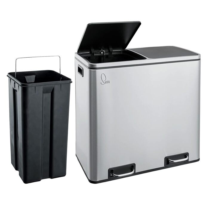 Педальний кошик для сміття на 48 літрів Конструкція кошика для сміття Розділення сміття Кошик для сміття Організація кухні Знімний