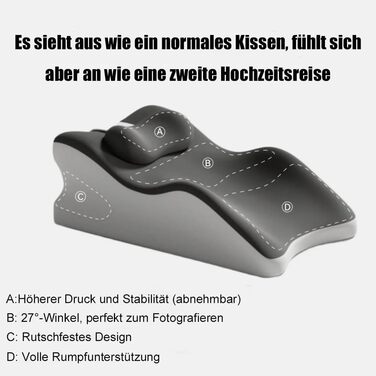 Подушка Liborah, покращена багатофункціональна подушка для пар 27 з пандусом, з невеликими аксесуарами, кілька положень забезпечують підтримку та розслаблення спини (чорна)
