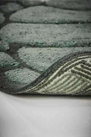 Килимок для ванної ELLOS Home Lazy у формі черепахи, колекція Staycation, декор для ванної кімнати, екологічно чиста бавовна, сертифікований Oeko-TEX Standard 100 - зелений, 75x98 см