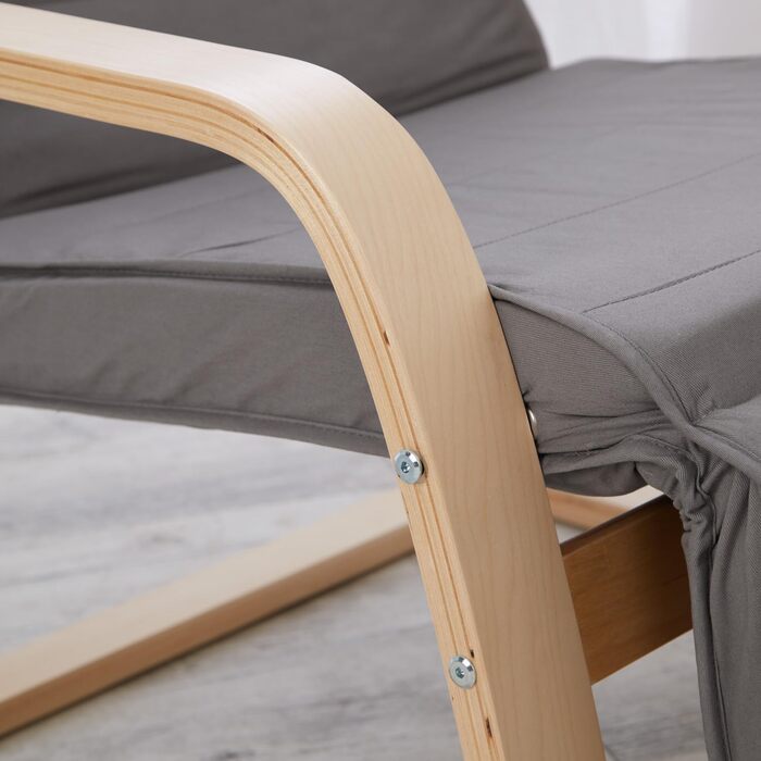 Крісло-гойдалка з функцією відкидання, крісло-гойдалка з підлокітниками, крісло для вітальні, сіра дерев&39яна оббивка, 4u 2407