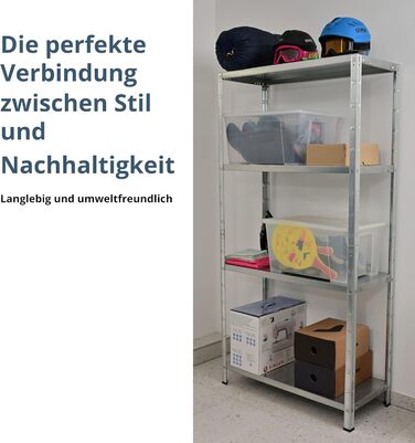 Система стелажів SCHULTE з 4 полицями PowerMAX, вантажопідйомність 70 кг, 200x100x50 см (ВxШxГ), оцинкована (полиця для зберігання, полиця для майстерні, полиця для підвалу, полиця для гаража, металева полиця)