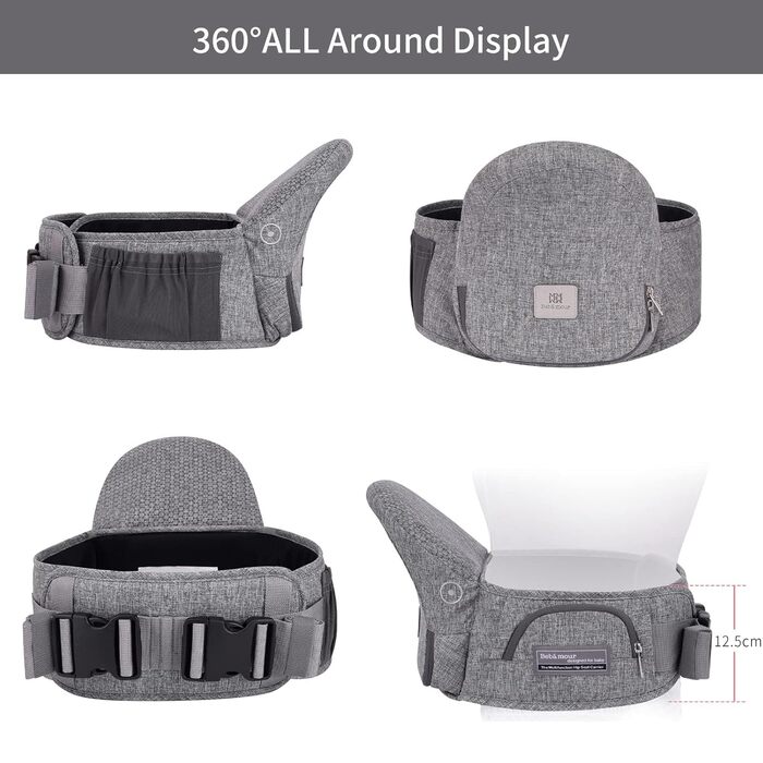 Легкий регульований табурет із підтримкою спинки, 3-в-1 для новонароджених і малюків (чорний), 0-36 Months