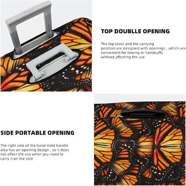 Чохол на валізу Метелики Монарх - еластичний, захисний, миється, антиподряпний, для дітей та дорослих (45.7-53.3 см)