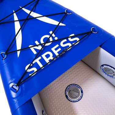 Одинарний каяк No Stress 350 см Надувний каяк з технологією Dropstitch Відмінна курсова стійкість, 3-камерна система У комплекті весло, сидіння, насос, ласти, рюкзак та ремкомплект
