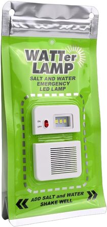 Світлодіодний ліхтар для морської води - не потребує батарейок та зарядки, яскравість 50 люмен, 140 годин роботи, для кемпінгу, надзвичайних ситуацій та використання на свіжому повітрі, 20,3 x 10,2 см, шнурок у комплекті