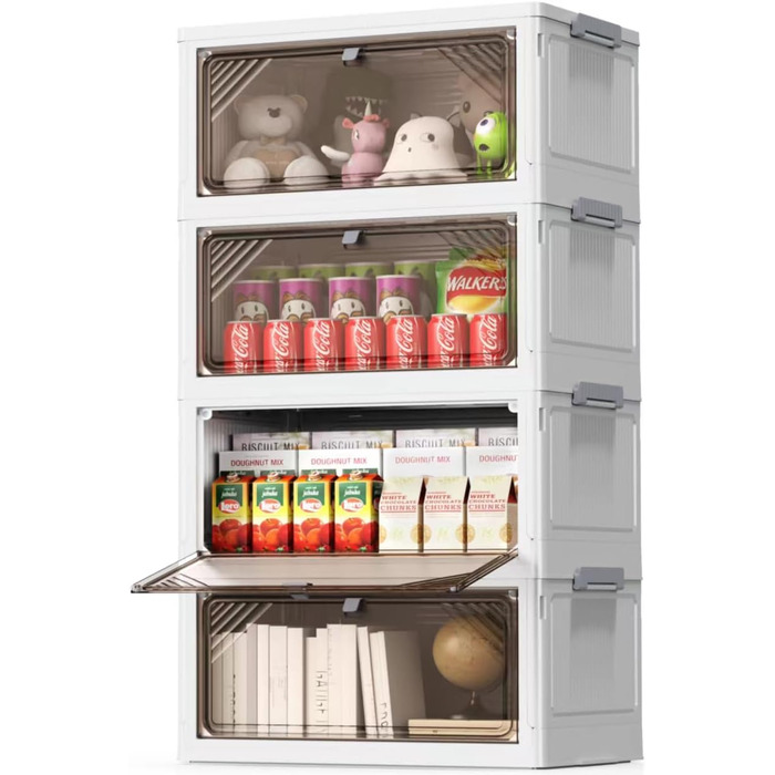 Контейнер для зберігання AHEONLAR з кришкою, складний, штабельований, з висувними ящиками, органайзером для шафи та ящиком для збе