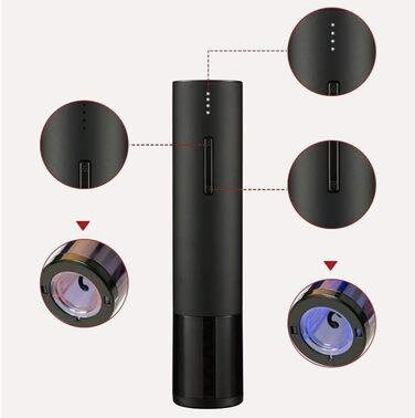 Електричний штопор Zeerkeer, 6 секунд автоматичний штопор для пляшок Професійний набір різаків фольги для червоного вина Кухонні аксесуари Відкривачка для пляшок для бару на весілля