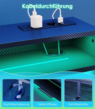 Електричний стіл OffiGo з регульованою висотою та RGB-підсвічуванням