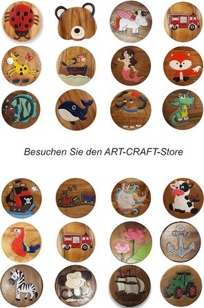 Універсальний дитячий табурет дерев'яний табурет круглий з масиву дерева тваринний мотив єдиноріг фантазія з багатьма можливостями