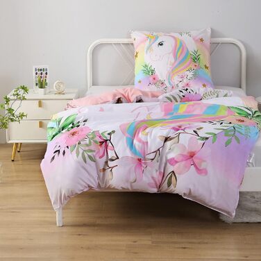 Підковдра та наволочка MUSOLEI Єдиноріг для дітей Рожевий Фіолетовий Синій Білий Зелений Небесно-блакитний і райдужний Єдиноріг М'