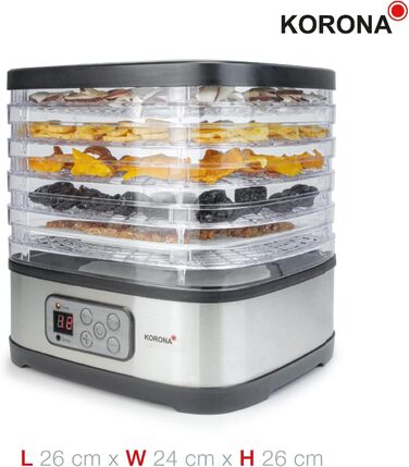 Дегідратор з формою для мюслі 5 рівнів Сушить фрукти, м'ясо, рибу, зелень Таймер 8-72 години Силіконова форма для батончиків мюслі Не містить бісфенолу А Світлодіодний дисплей, 57011