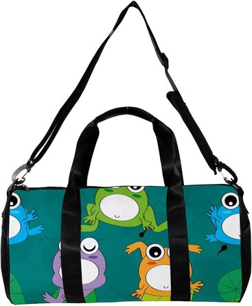 Спортивна сумка, маленька дорожня сумка, сумка для шопінгу та йоги, з кумедним мультяшним дизайном жабок, сумка для фітнесу на відкритому повітрі, ручна поклажа