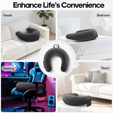 Ігрова та читацька подушка, подушка для читання для сидіння на ліжку/дивані/підлозі, подушка для годування/в&39язання гачком з великою та ергономічною ігровою подушкою, геймерська подушка для iPad/ноутбука - чорна