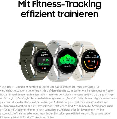 Розумний годинник Samsung Galaxy Watch7, фітнес-годинник, фітнес-трекер та трекер активності, 40 мм, Bluetooth, кремовий, вкл. 36-місячну гарантію виробника, кремовий чохол 40 мм, Bluetooth S/M - для обхвату 130-180 мм