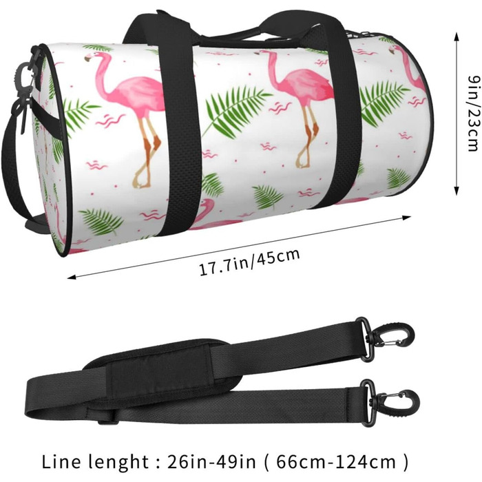 Спортивна сумка для подорожей, біла, з принтом фламінго, дорожня сумка на ніч, чорна, універсальний розмір