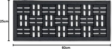 Гумовий килимок для вулиці Astra, 25x60 см, 2 шт. - Динамічний гумовий килимок для вулиці, нековзний та міцний - Килимок для вулиці - Висота 6 мм, 25 x 60 см - 2 шт., рифлений