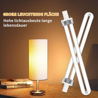 Контактна компактна люмінесцентна лампа 11 Вт, теплий білий 2700K, 890 лм, G23 2-контактні CFL енергозберігаючі лампи, U-подібна трубка, підходить для вітальні, спальні, коридору, без затемнення, 2 шт., 23 2-
