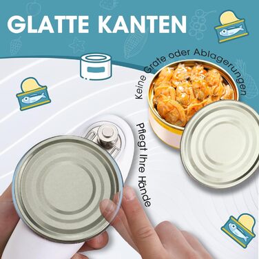 Електричний консервний нож HAUSHOF, відкривачка для банок одним дотиком, автоматичне обертання на 360 і автоматична зупинка, кухонні гаджети для шеф-кухарів, літніх, дітей та травмованих, з 4 батарейками типу АА, синій