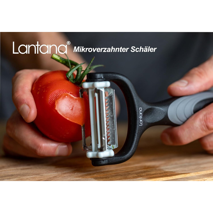 Картоплечистка Lantana 3-в-1/Мікрозубчаста очищувач для фруктів та овочів/Різак для жульєну. Овочечистка 3 в 1 для швидкого чищенн
