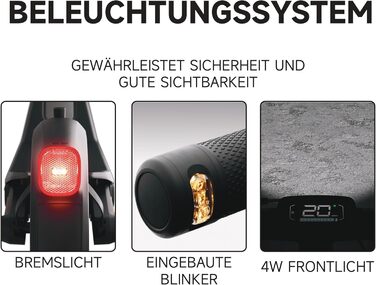 Електросамокат з допуском до експлуатації в Німеччині, запас ходу 55 км в еко-режимі, запас ходу 47 км в спортивному режимі, передня та задня підвіски, двигун потужністю 800 Вт, складається, 17,9 кг, 10-дюймові шини, IPX5, 3 Pro D