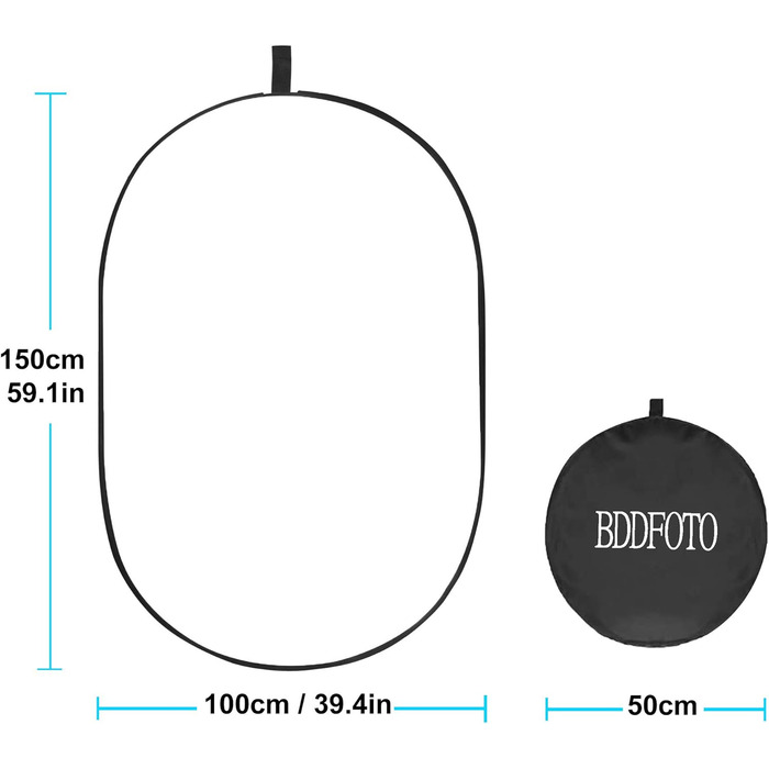 В-1 100x150см Фотостудія Овальний Багатодисковий складний набір світловідбивачів з сумкою для перенесення для студійної зйомки 100x150см, 5-