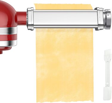 Насадка для локшини TPGSING Насадка для локшини з нержавіючої сталі для кухонного комбайна Kenwood, ролик для листового локшини для аксесуарів Kenwood Kmix, 8 регульованих товщин, срібло