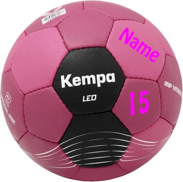 Пропозиція Kempa Sportartikelland Гандбольний м&39яч, рожевий, розмір 1, персоналізований з друкованим ім&39ям та/або номером гравця