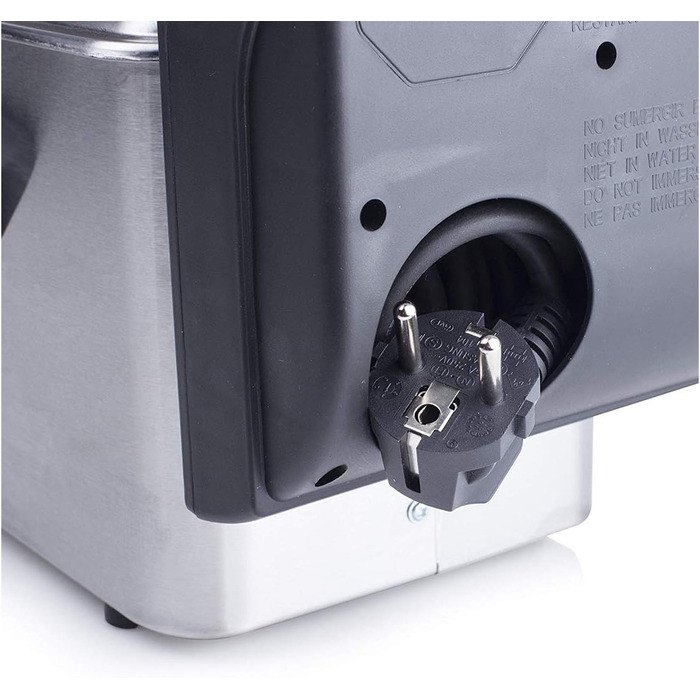 Фритюрниця з нержавіючої сталі Tristar - з об'ємом 2 літри, функцією холодної зони та регульованим термостатом до 190C, FR-6919, срібло