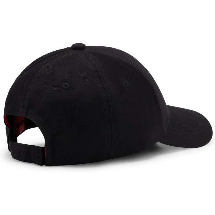 Чоловіча кепка HUGO Men-X 581-RL з бавовняної саржі з червоним логотипом Один розмір Чорний1