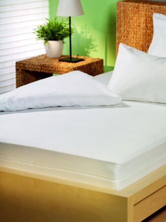 Постільна білизна для алергіків Sleepling 135 x 200 см, чохол, що захищає від кліщів, ковдра Evolon, стійка до кліщів, підходить для людей з алергією на пилових кліщів, можна прати при температурі 95 градусів, зроблено в Німеччині, біла 135 x 200 см 1