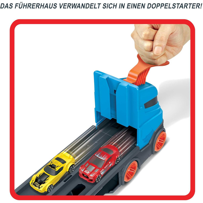 Гоночна траса 21 до транспортера, включаючи 3 іграшкові машинки, з подвійним стартером, функцією тригера та перемикачем, місцем дл