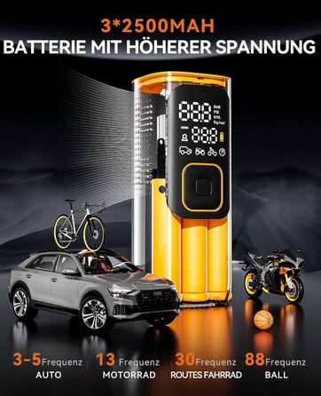 Електричний повітряний насос SUNPOW, портативний міні-компресор з акумулятором 7500mAh, портативний повітряний компресор 160PSI, п