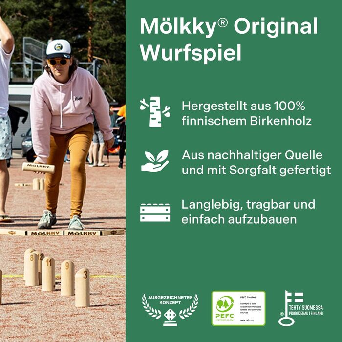 Дерев&39яна гра-кидок для активного відпочинку, саду, пікніка, пляжу, кемпінгу - березова деревина, 12 кеглей, 1 паличка, гра на свіжому повітрі для сімей, груп, 2 гравців, вік 6, одиночна