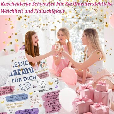 Подарунки для найкращої подруги/друзі, плед 150 x 200 см - Персоналізований плед для обіймів, подарунки на день народження для дівчини/дівчини, подарунок для дружби для жінки/сестри/колеги на Різдво 150x200 см