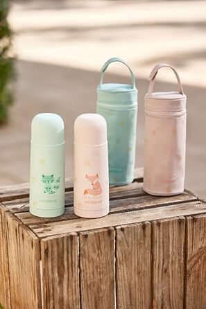 Термопляшка Miniland Thermy 350 мл Candy з нержавіючої сталі для рідин, 350 мл, зберігає гарячі та холодні напої холодними понад 24 години. Candy 350 мл