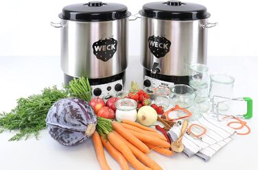 Горщик для глінтвейну WECK WAT 24A (горщик для консервації з нержавіючої сталі, диспенсер для гарячої води, глінтвейн, 35 см, 30 л, 230 В, 1800 Вт) 6832