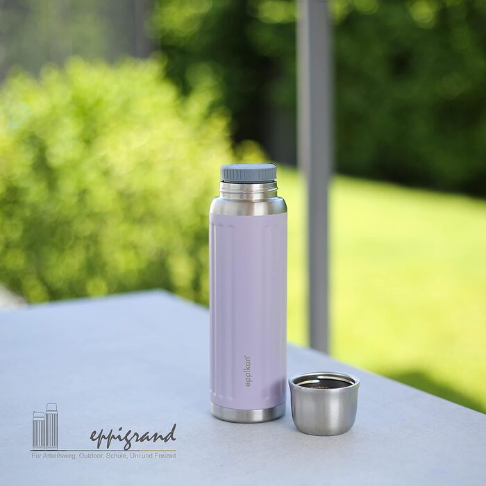 Термос EppiGrand з нержавіючої сталі, 750 мл, герметичний, з подвійною стінкою (750 мл, колір Dusty Violet) 750 мл