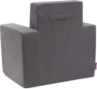 Дитяче крісло для дітей віком від 2 років - Міцне, зручне, виготовлене з пінопласту, з ручкою та кишенею - Знімний чохол, який можна прати - Подарунок на день народження для дівчаток та хлопчиків - Червоний