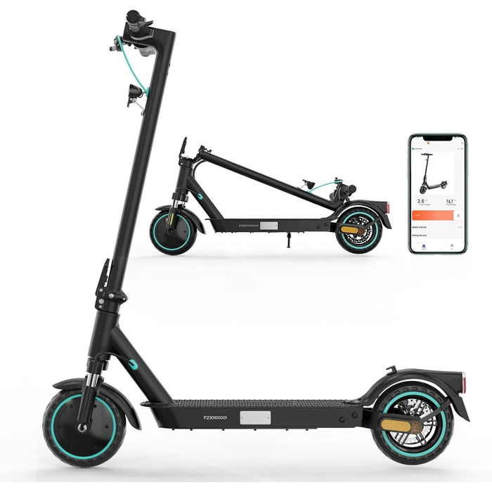 Електросамокат з допуском до дорожнього руху (ABE), Макс. 20 км/год, Зручна амортизація, Підключення до APP, Складаний, Світлодіод