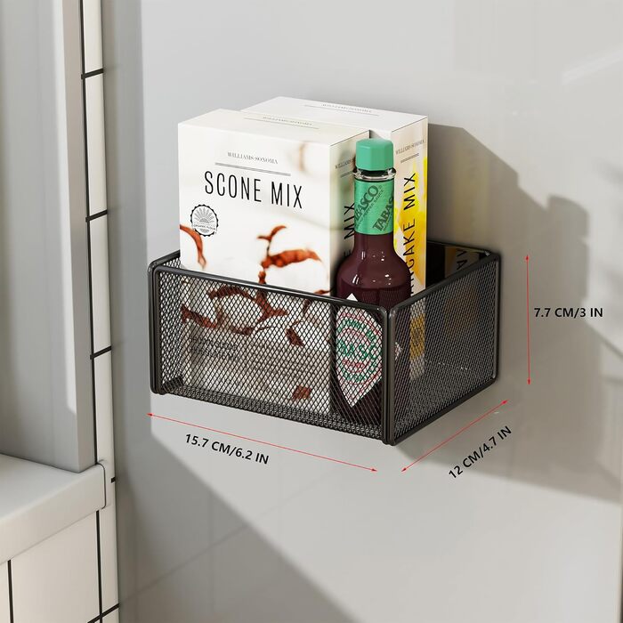 Магнітний кухонний органайзер, підставка для спецій, магнітна полиця для холодильника, тримач для кухонних рулонів, магнітне зберігання, компактний органайзер для банок зі спеціями, маленький, білий