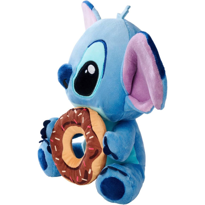 М'яка іграшка Disney Stitch з пончиком плюшевий Stitch з шоколадним пончиком та посипкою, улюблений герой Діснею для фанатів та дітей, блакитний, 25 см, від 0 років