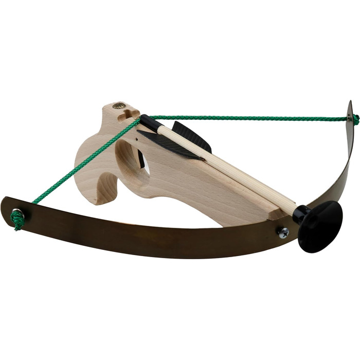 Малий дерев'яний арбалет (набір) — одноручний, з сталевим луком, 29 см, 3 болти (18 см) — 1 комплект (4 предмети)