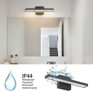 Світлодіодне дзеркальне світло для ванної кімнати Klighten 40 см, 12 Вт IP44 Лампа для ванної кімнати, Дзеркальна лампа для ванної
