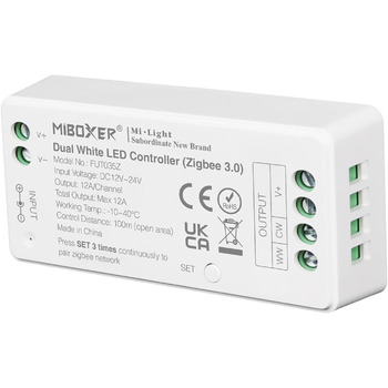 Диммер Milight Miboxer Zigbee3.0, одноколірний контролер світлодіодної стрічки, 12 В/24 В, сумісний із додатком Zigbee Storeo Echo / голосовим керуванням, (FUT035z)