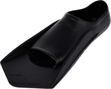 Ласти для плавання Arena Powerfin, тренувальні ласти для дорослих, 100 силікон, зручні та короткі ласти 35-36 EU чорні, срібні