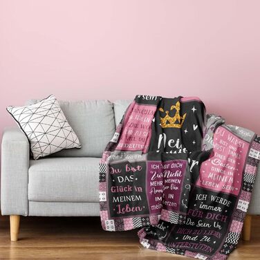 Подарункова ковдра для доньки 130x150 см, подарунок для доньки від мами, матері, тата, рожеві креативні подарунки для дівчаток та жінок, декоративні подарунки на день народження/Різдво/випускний