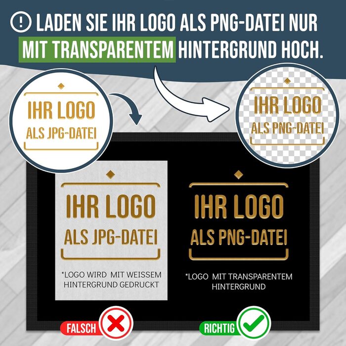 Персоналізований килимок для дверей Print Royal з логотипом та індивідуальним текстом - Килимок з логотипом - Килимок для бруду з логотипом Нековзний, 60x40 см з гумовим краєм